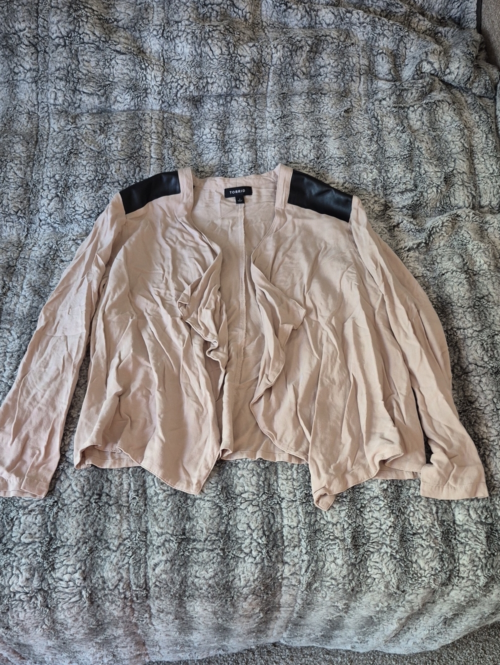torrid 🖤 Blush Khaki Open-Front Jacket (865)